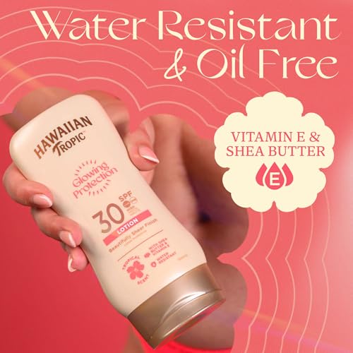 Hawaiian Tropic Glowing Protection Sunscreen Lotion SPF 30 UVA plus UVB Protection, 180 ml, Tropical Scent, with Shea Butter, Water Resistant, Vegan - Image 5