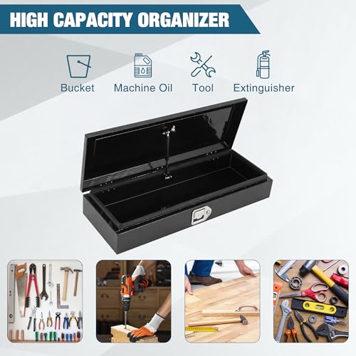 Garvee Aluminum Truck Bed Tool Box, 34.5 x 13 x 6.5 in Diamond Plate Tool Box Chest Box Pick Up Truck Bed RV Trailer Toolbox Storage with Side Handle and Lock Keys by Garvee - Image 5