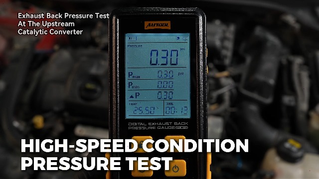 Image of AUTOOL Digital Exhaust Back Pressure Gauge, Exhaust Back Pressure Tester Kit -500~2000mBar for Gasoline Diesel with Adapters & Hoses, Data Holding, Backlit Screen (PT670)