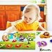 5 Pack Wooden Puzzles for Toddlers 1-3 - Colorful Chunky Wooden Peg Puzzles - Educational Learning Montessori Toys - Toddler Puzzles for Kids Ages 2-4 - Alphabet ABC Number Animal Fruit Shape