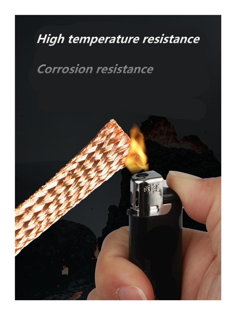Cable de conexión trenzado de cobre estañado de 1/2/5 m, 1,5/4/6/10/25/35 mm², cinta conductora, desoldadora, soldadura trenzada, cobre (cobre estañado, 28 mm de ancho, 25 mm2_10 m)