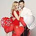 MIAHART 60 Pack Heart Balloons Decorations Kit for Valentine's Day, Wedding, Birthday Party, etc. 60 Pcs Heart Balloons, 4 Ribbons. Red, White. 12 Inch/30cm, 10 Inch/25cm. Latex. Unisex. All Ages.