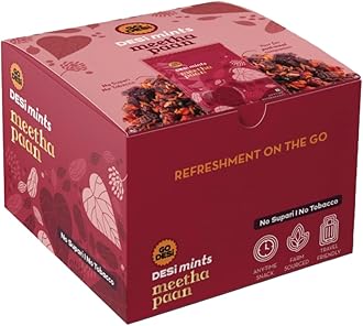 Go Desi Meetha Paan Mouth fresheners, Desi Mints, Refreshing Mouthfreshener, Mukhwas, Box of 40 Sachets
