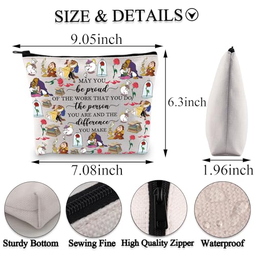 PLITI Beauty Beast Story Inspired Gift May You Be Proud of The Work that You Do The Person You are Princess Belle Makeup Bag (Be Proud Beauty bagU) - Image 2