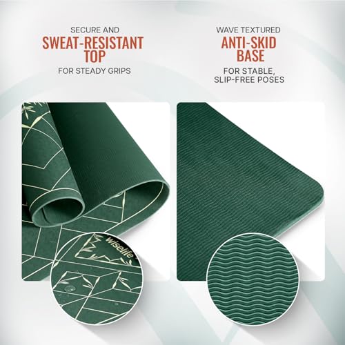 Image of WiseLife Grande XL 6 MM TPE Yoga Mat for Men & Women | Extra Thick, Long & Wide Premium Exercise Mat with Yoga Strap | Anti-Slip & Anti-Tear Ideal for Yoga, Pilates, Home Workouts & Gym Use (Grid Alignment XL)