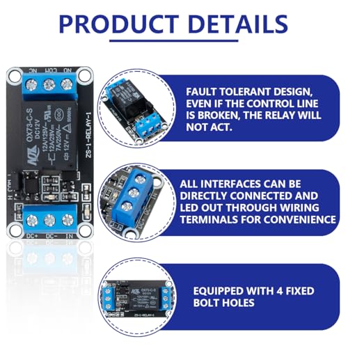 Innfeeltech 1pcs DC 12V Relaismodul 1 Kanal Relais mit Optokoppler High oder Low Level Trigger Erweiterungsplatine