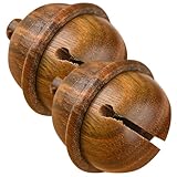 HYTROVE 2 Campanillas Doradas de Sándalo en Forma de Campana para Llavero DIY, Fáciles de Llevar Sostener Perlas Aromáticas en Manualidades