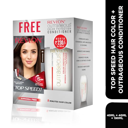 Image of REVLON Top Speed Hair Color For Woman - Brownish Black 68 (with Outrageous Conditioner 190 ml), (3S10978E16463668)