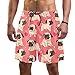 HUI JIN SHOP Short de bain élastique pour chien Carlin Rose, Chien carlin rose., L