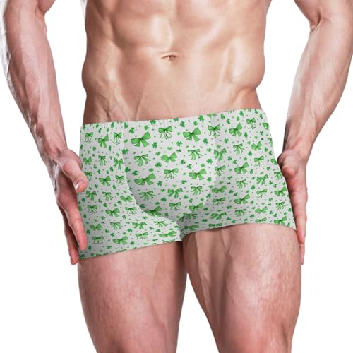 Green Bows Clover Mens Swim Trunk Swimwear Bathing Suit Swim Brief Square Leg Board Short S B04050092