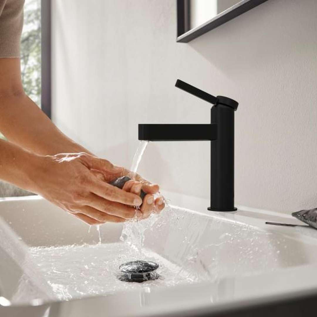 hansgrohe Finoris washbasin mixer 100 Push-Open matt black, 76010670