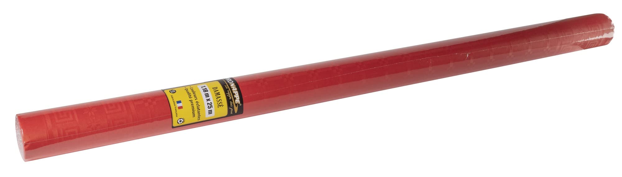 Pro Nappe - Ref R482521I - Mantel de Papel Damasco desechable en Rollo 25 M Largo X 1,20 M Ancho - Color Rojo - Papel Damasco con Estampado Universal Chic y clásico (Paquete de 2)