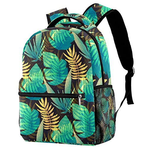 Sac à dos de voyage tropical vert et jaune parfait pour le campus et les sorties