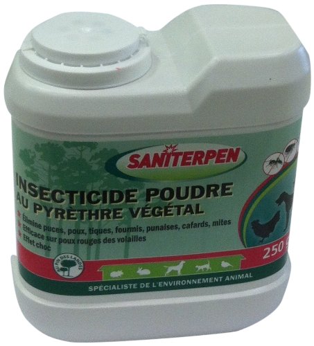 Saniterpen Insecticide Naturel pour Locaux et Cages Poudre au Pyrèthre 250g