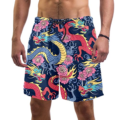 Short de plage JDEZ fleurs de dragons pour vos vacances et sessions surf