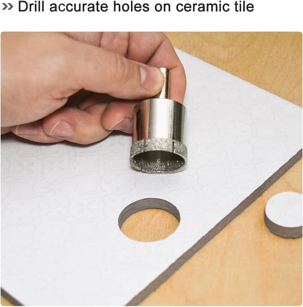 UPTODATETOOLS 5pcs New Diamond Coated Hole Saw Granite Glass Tile Marble Core Drill Bits 10mm 12mm 16mm 20mm 25mm 4