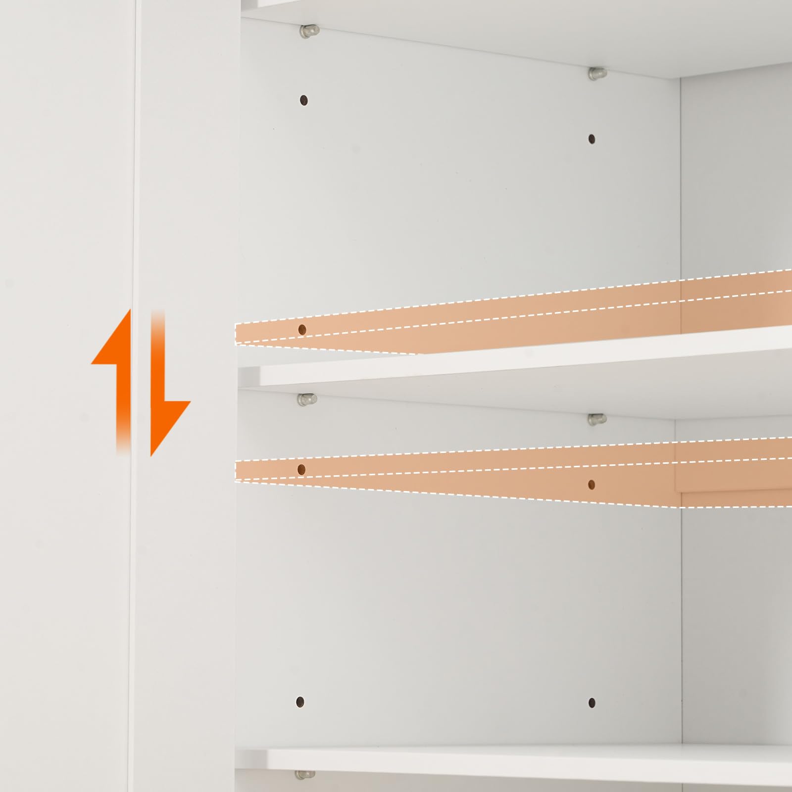 HOOBRO Meuble à Chaussures, Rangement Chaussures de Style Maison des Campagne à 6 Niveaux avec Étagères Réglables, Meuble pour Entrée, Chambre, Dressing, Blanc et Noyer EWH44SC01