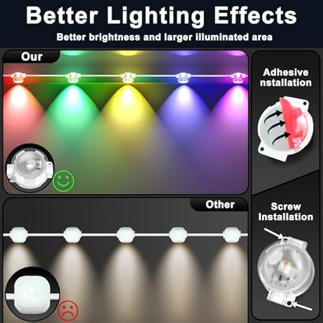 SINLEY 100FT Permanent Outdoor Lights,DIY Scene Modes IP67 Waterproof Outdoor Under Eave Lighting,RGB Eaves Lights with App Control Remote