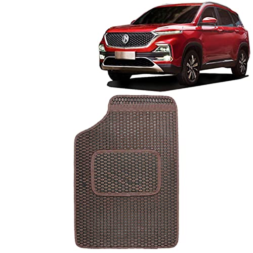 Image of Kingsway Dotted Design Car Floor Foot Mats Universal Fit for Morris Garages (MG) Hector, Model Year : 2019 Onwards, Water and Dustproof, Color Brown, Set of 5 Pieces