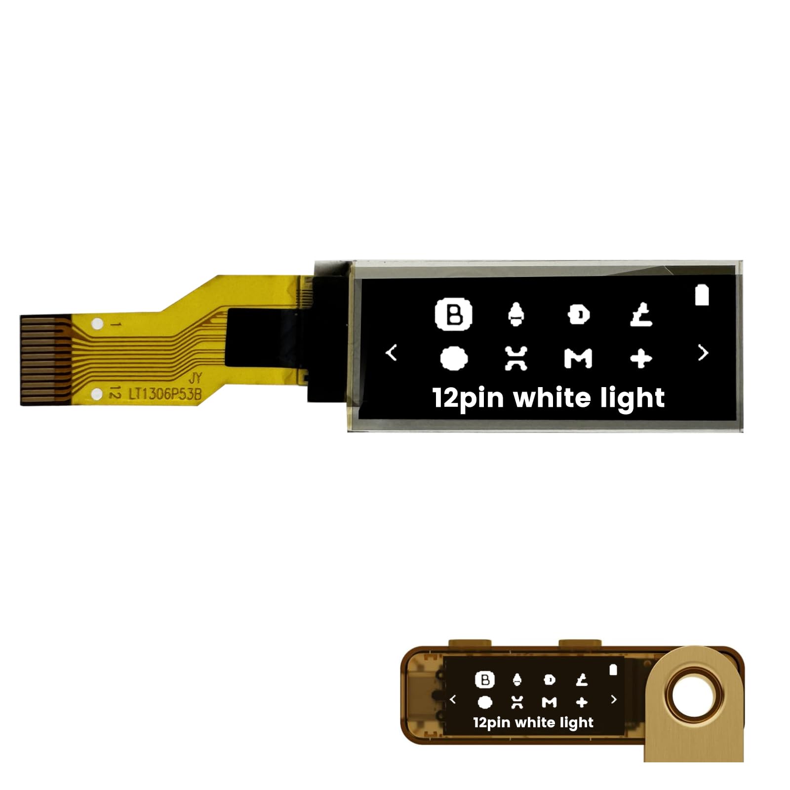 elecsung 1PCS OLED LCD Display Module, 0.91" 4 Wire SPI Serial OLED Screen Driver,128x32 3.3V ~ 4.2V for Ledger Nano S (12Pin White Light, 1pcs)