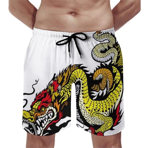 Swim shorts homme dragon doré de plage pour vos après-midi piscine et farniente