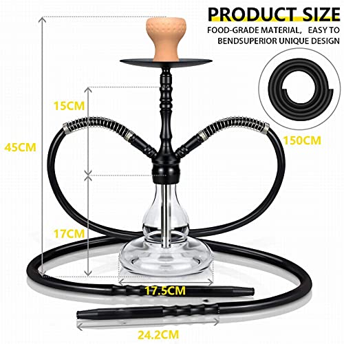 Hukahn-Kit 2-Armaturen + 2 Schläuche + 2 Mundstücke, Leichter, Shisha, Komplettes Wasser-Rohr-Kit Mit Kopfadapter Cut… – Bild 3