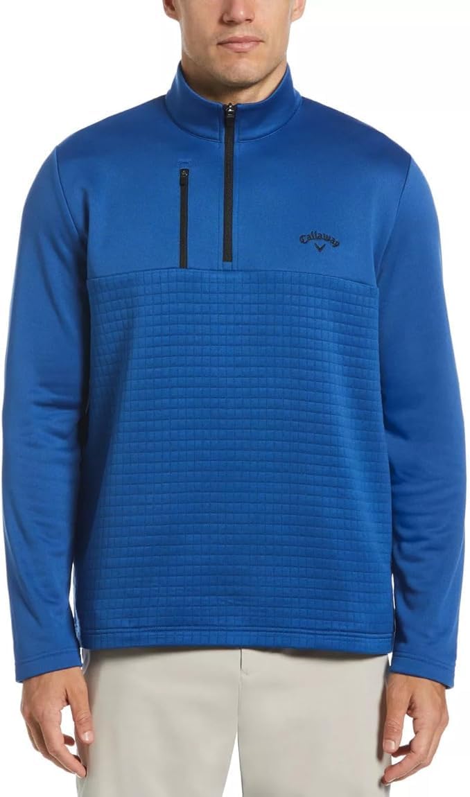 Callaway Men's Quarter Zip Pullover - Ideal Golf Pullover for Men's Outerwear - Galaxy Blue Large