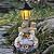 ZYLiWoo Outside Dog Statue with Solar Lantern, Garden Welcome Sign Dog Solar Figurines Light, Patio Outdoor Decoration, Balcony Lawn Decor, Unique Birthday House Warming Gift for Women, Mom, Grandma