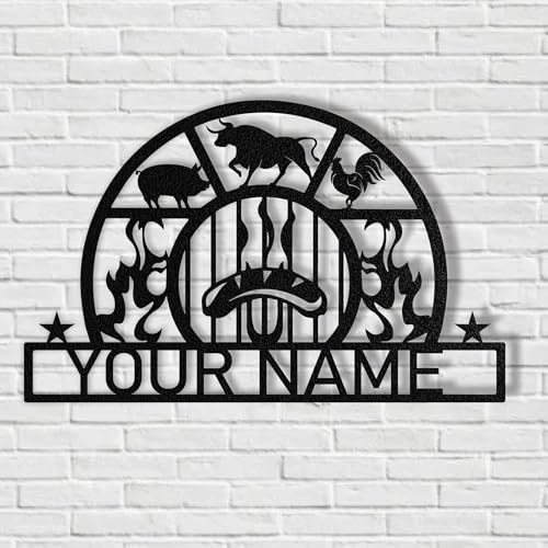 Personalized BBQ Metal Sign for Patio, Grill, or Backyard