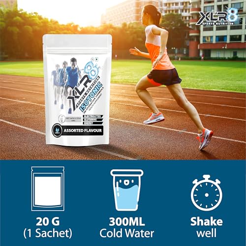 Image of XLR8 Creatine Monohydrate Powder Micronized | Unflavoured, 100g with Isotonic Energy Drink, Electrolyte Powder (Assorted, 120g) | Pre & Post Workout Supplement | Muscle Growth & Power