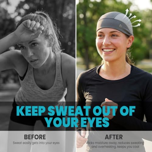 Image of YANIKY Skull Caps for Men, Breathable Mesh Helmet Liner Sport Cooling Skull Caps for Women Sweat Cap Lightweight Cycling Cap