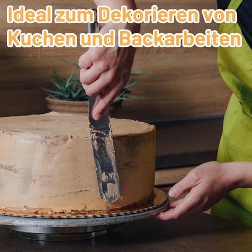 3 Stück Set Tortenmesser, Tortenschneider und Tortenbodenschneider mit 2 Spachteln, Winkelpalette für Präzises Schneiden, Kuchenschneider für Backwaren