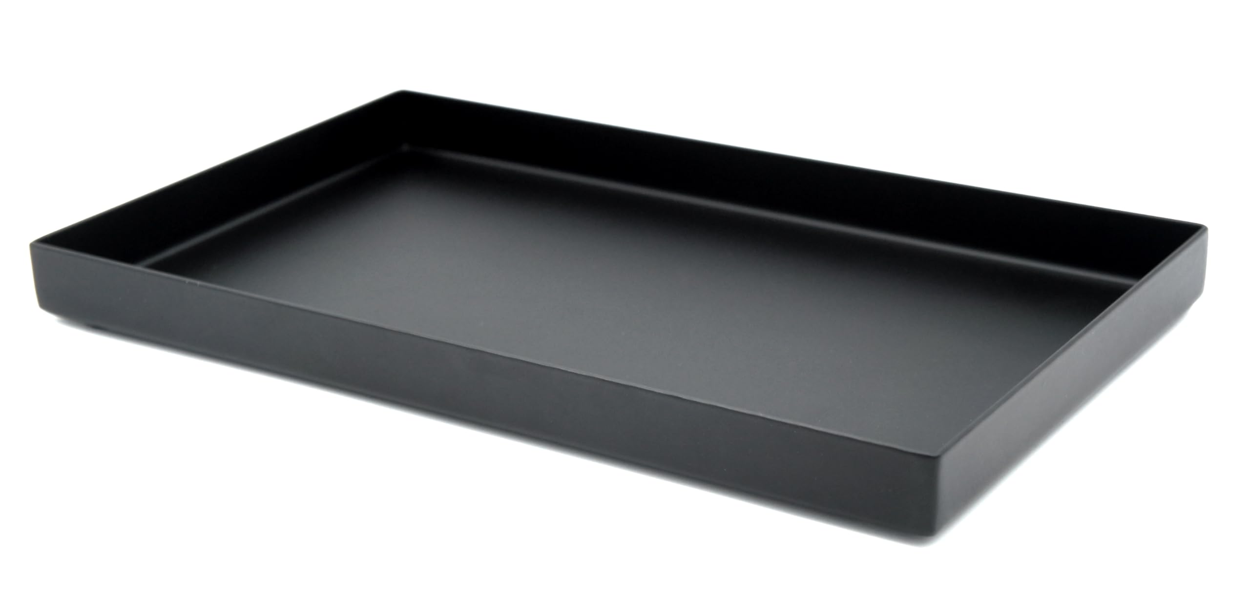 Edelstahl Dekotablett schwarz | Ablageschale für Küche und Bad, rechteckig (25 x 15 cm) | Deko Tablett schwarz matt | Bad Organizer, auch als Schmuckschale geeignet