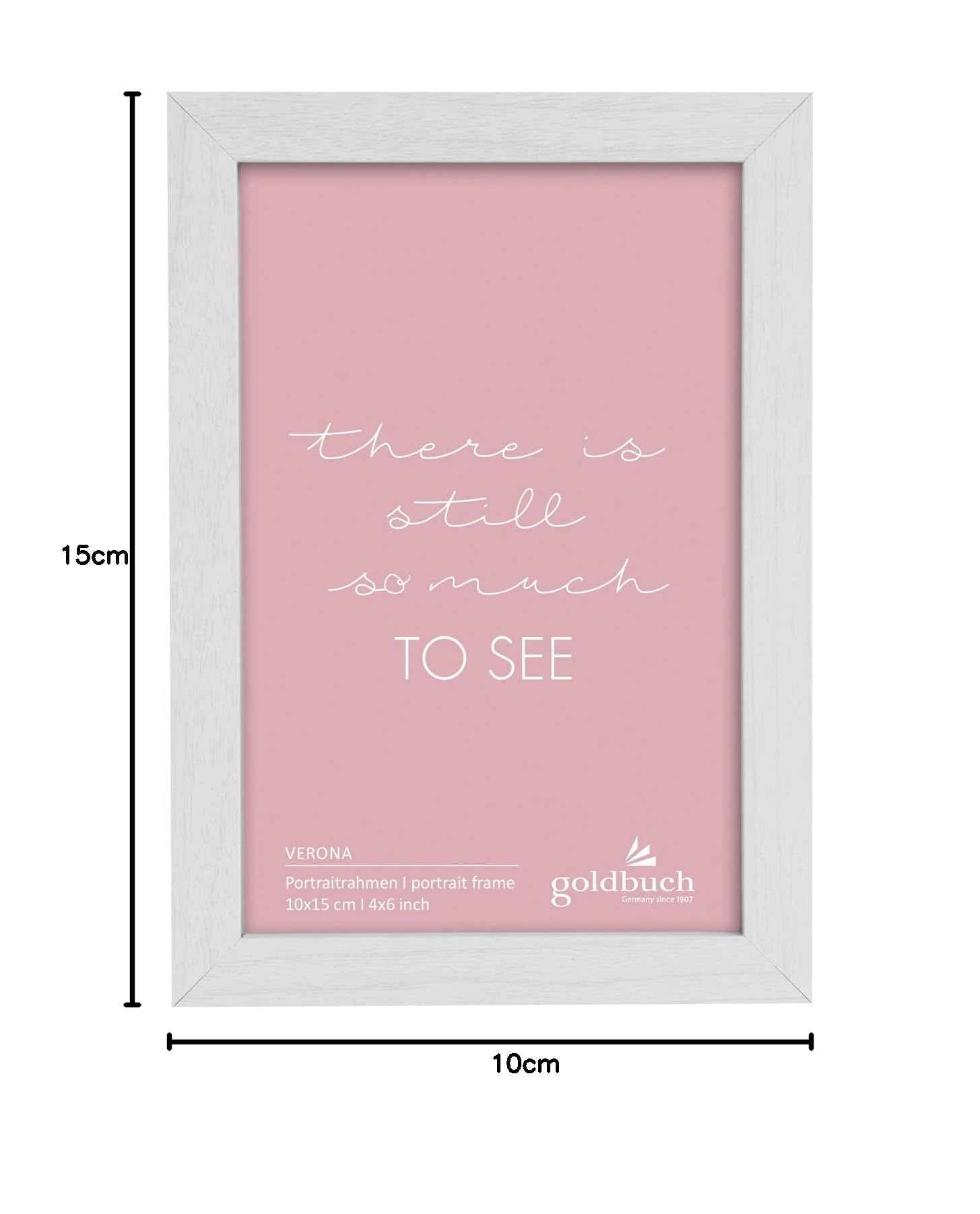 Cornice Portafoto Goldbuch Verona In Legno MDF - 13x18 Cm, Bianca, Da Appoggiare O Appendere, Design Classico - 3