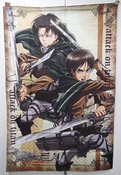 進撃の巨人 リヴァイ エレン セブンイレブン 等身大マルチクロス おまけ付き 進撃の巨人 リヴァイ エレン セブンイレブン 等身大マルチクロス