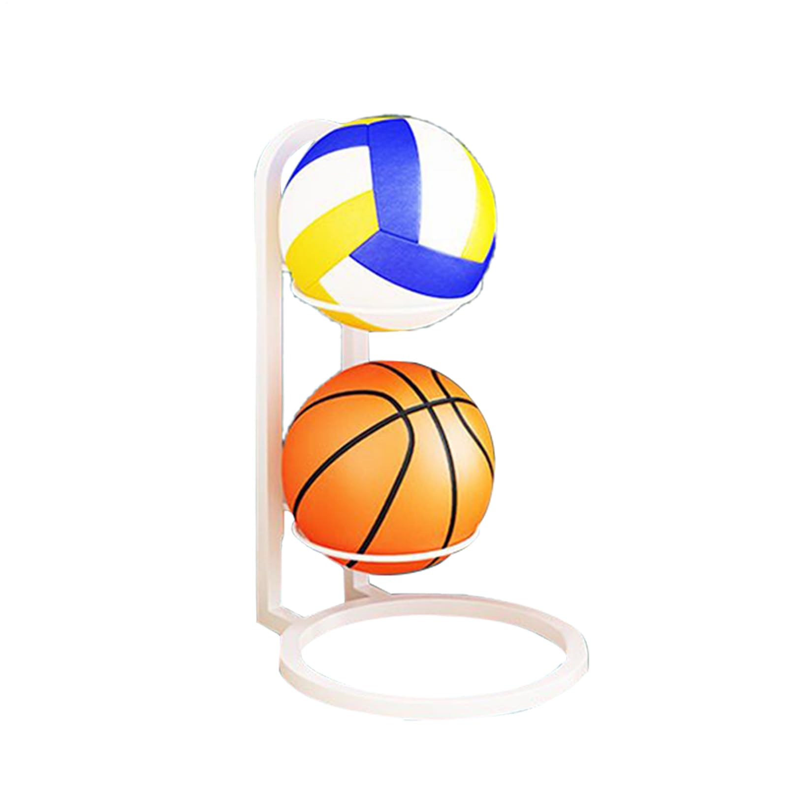 Qurygin 2 Tiers Ball Storage Garage - Basketball Organizer Rack, Iron Football Stand, Basketball Ball Storage Rack, Multifunctional Multi-Layer Iron Ball Storage Shelf, Basketball Holder for Bedroom