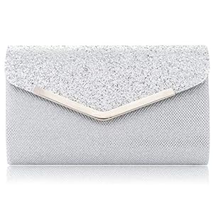 Longle Envelope clutch avondtasje voor dames, glitter clutch schoudertas, elegante handtas, schoudertas, bruiloft, partytas met afneembare ketting