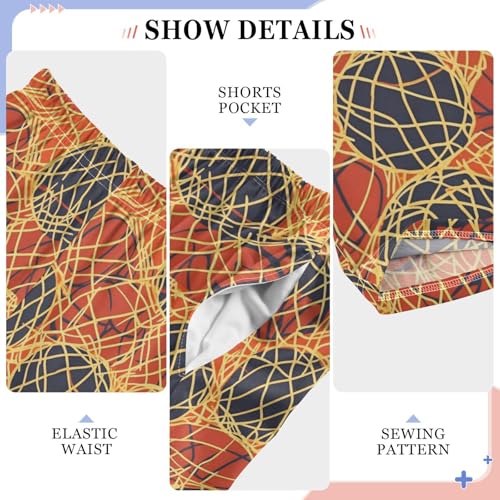 Pajama Bottoms, Basketball and Net Sleeping Pant Lounge Wear Elastic Waist Long Pants Sleepwear Pjs4