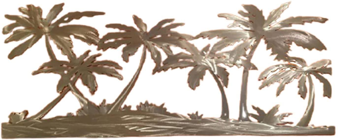 Ecoodisk Metal Wall Artwork for Home Decoration, Palm Trees On Beach, Metal Wall Artwork Wall Mounted Ornament Home Decoration.,16 * 39CM