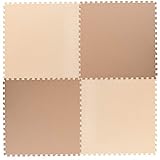 タンスのゲン ジョイントマット 43cm 厚み10mm 6畳用 48枚組 防音 保温性 床暖房対応 ノンホルムアルデヒド 赤ちゃん プレイマット フロアマット サイドパーツ付き モカ×ベージュ 31800034 02 【74168】