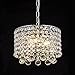 Modern Crystal Chandelier 3-Light Flush Mount Ceiling Light Fixture 9.8Inches Diameter for Hallway, Dining Room, Bedroom, Living Room, Kitchen