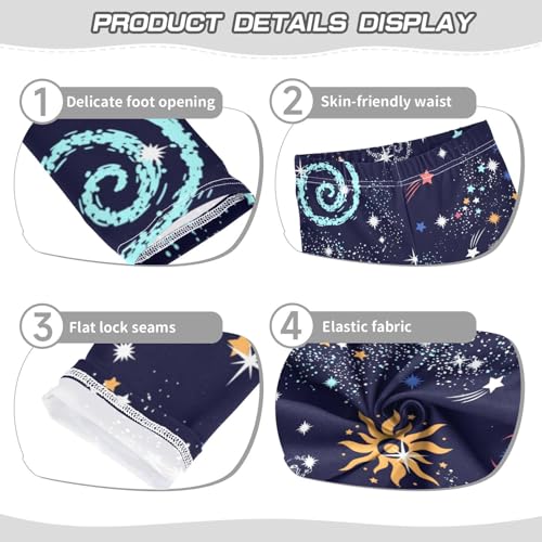 Girls' Leggings Ankle Length Printed Leggings Space Galaxy Star Soft Comfortable Pants for Kids Girls 4-10 Years4