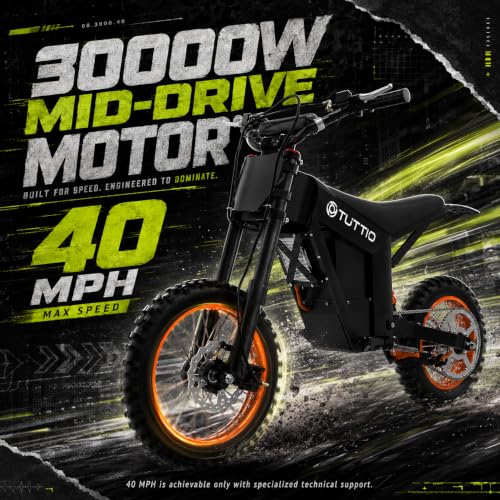 Image of Tuttio Soleil01 Electric Dirt Bike for Teens & Adults 3000W 40MPH Off Road | 48V 21AH Battery, 200NM, Full Hydraulic Brakes & Suspensions Ebike For Mountain Adventure
