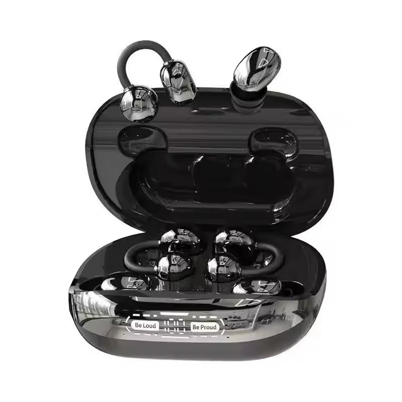 Sleep Earbuds - Auriculares inalámbricos Bluetooth 6.0, juego de auriculares duales 2 en 1, intrauditivos y con clip, controlador de 10 mm, batería de 32 horas, IPX5, pantalla LED para