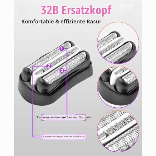 2 Stück Series 3 32B Rasierköpfe kompatibel mit Braun S3 – Ansicht 2