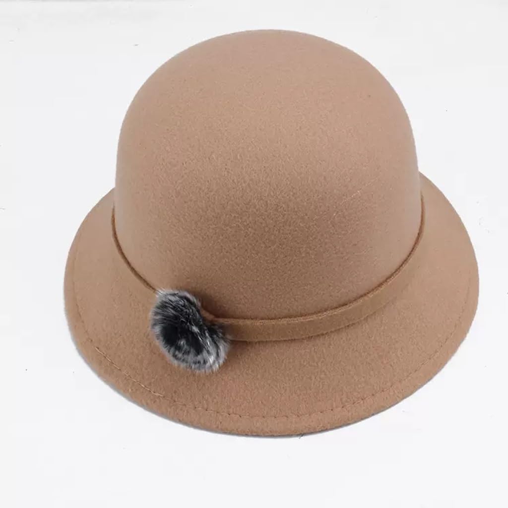 Chapeau de bassin en laine femme style chapeau melon automne hiver