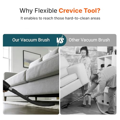 Image of SEZNIK Long Flexible Crevice Cleaning Attachment for Vacuum Cleaner - Narrow Gap Nozzle Turbo, Mighty & All-in-One Vacuum Cleaner Models | Sofa, Car, Bed & Corner Cleaning Tool