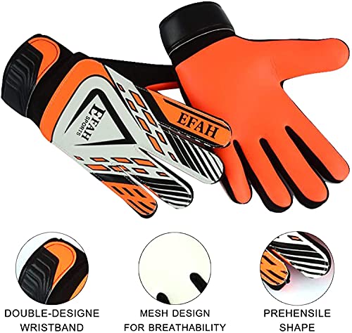 image for EFAH SPORTS Soccer Goalie Goalkeeper Gloves for Kids Boys Children Foo