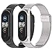 baklon 2 Pezzi Cinturino per Mi Band 6/ Mi Band 5, Braccialetto Premium Bracciale in metallo in acciaio inox per Xiaomi Mi Smart Band 6/5 (Argento e Nero)