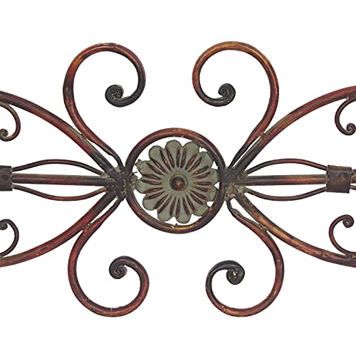 Deco 79 Metal Scroll Wall Decor, 54" X 2" X 11", Brown #TOP2
